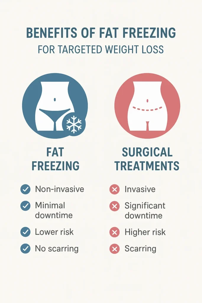 graphic showing the benefits of fat freezing Hendon