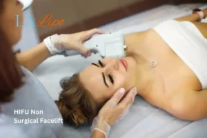 Woman having Hi-Fu to reduce wrinkles Hendon.