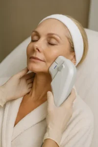 Woman receiving HIFU non surgical facelift treatment Hendon