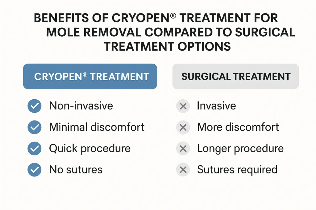 Benefits of facial mole removal Hendon - call our team today to book a consultation
